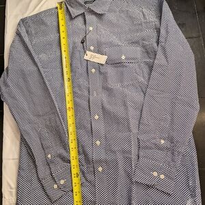 Classic Men's Navy Checkered Dress Shirt